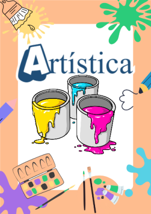 Portada de Portada de Artistica Editable para Imprimir Gratis para cuaderno lista para imprimir en A4 - disponible para descarga gratuita