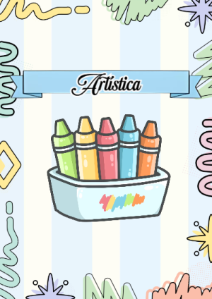 Portada de Portada de Artistica Editable para Imprimir Gratis para cuaderno escolar creativa - formato digital listo para usar
