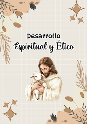 Portada de Portada de Desarrollo Espiritual y Ético Editable para Imprimir Gratis para cuaderno para niños de primaria - diseño escolar moderno