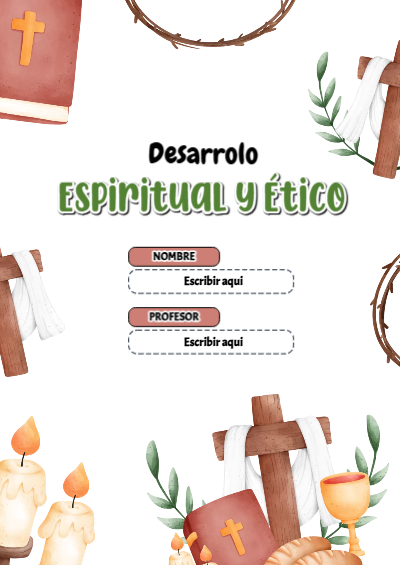 Portada de Desarrollo Espiritual y Ético Editable para Imprimir Gratis