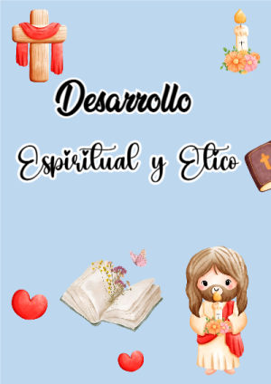 Portada de Portada de Desarrollo Espiritual y Ético Editable para Imprimir Gratis para cuaderno colorida y creativa - para personalizar tus materias