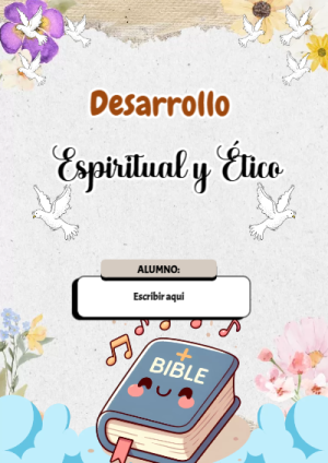 Portada de Portada de Desarrollo Espiritual y Ético Editable para Imprimir Gratis para cuaderno personalizada para imprimir - disponible para descarga gratuita