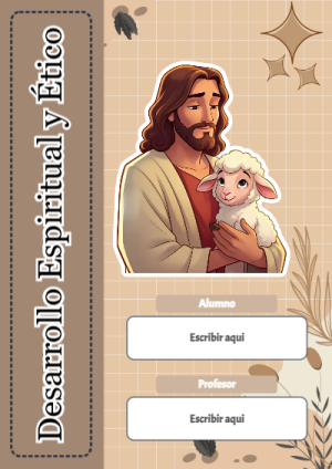 Portada de Portada de Desarrollo Espiritual y Ético Editable para Imprimir Gratis para cuaderno lista para imprimir en A4 - tendencia educativa 2026