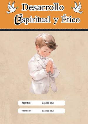 Portada de Portada de Desarrollo Espiritual y Ético Editable para Imprimir Gratis para cuaderno para estudiantes - para personalizar tus materias
