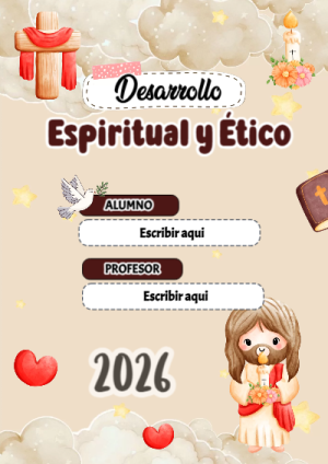 Portada de Portada de Desarrollo Espiritual y Ético Editable para Imprimir Gratis para cuaderno con estilo creativo - diseño exclusivo y original