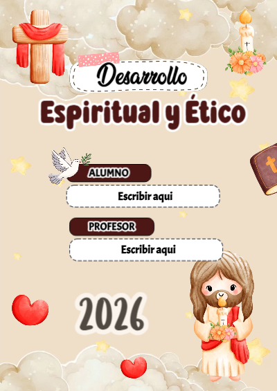 Portada de Desarrollo Espiritual y Ético Editable para Imprimir Gratis