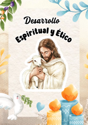 Portada de Portada de Desarrollo Espiritual y Ético Editable para Imprimir Gratis para cuaderno con estilo infantil - diseño exclusivo y original