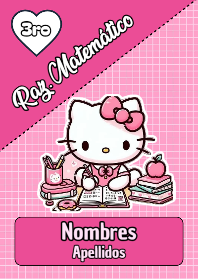 Portada de Hello Kitty para Raz Matematico Editable para Imprimir Gratis
