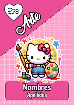 Portada de Portada de Portada de Hello Kitty para Arte Editable para Imprimir Gratis para cuaderno ideal para niños - para todas las edades y grados