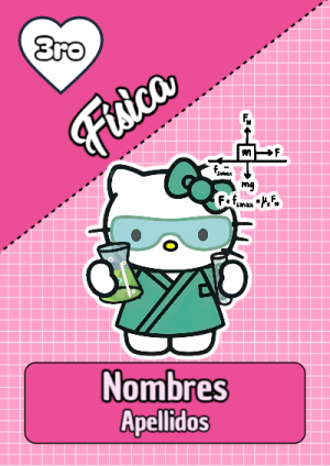 Portada de Portada de Portada de Hello Kitty para Fisica Editable para Imprimir Gratis para cuaderno para clases - creación especial de Mini Canva