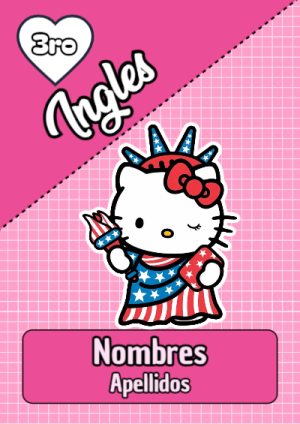 Portada de Portada de Portada de Hello Kitty para ingles Editable para Imprimir Gratis para cuaderno con estilo infantil - diseño exclusivo y original