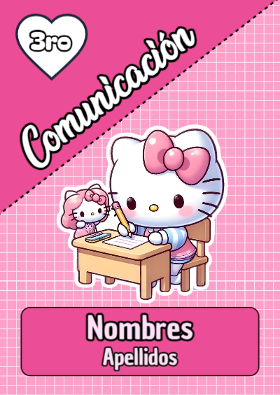 Portada de Portada de Portada de Hello Kitty para comunicación Editable para Imprimir Gratis Editable para Imprimir Gratis