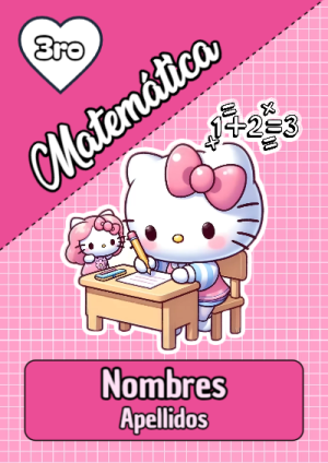 Portada de Portada de Portada de Portada de Hello Kitty para matematica Editable para Imprimir Gratis Editable para Imprimir Gratis para cuaderno con estilo creativo - perfecto para organizar tus apuntes
