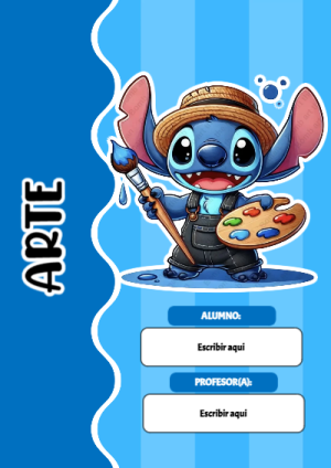 Portada de Portada de Portada de Stitch para ARTE Editable para Imprimir Gratis para cuaderno con estilo infantil - estilo único para estudiantes