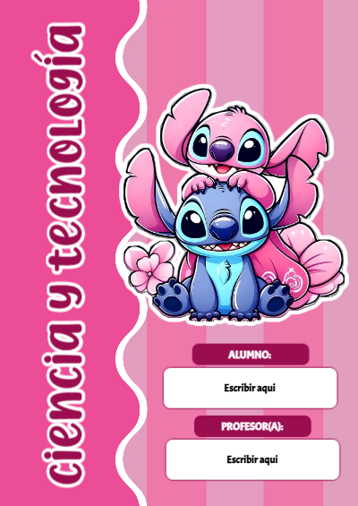 Portada de Portada de Stitch para ciencia y tecnologia Editable para Imprimir Gratis