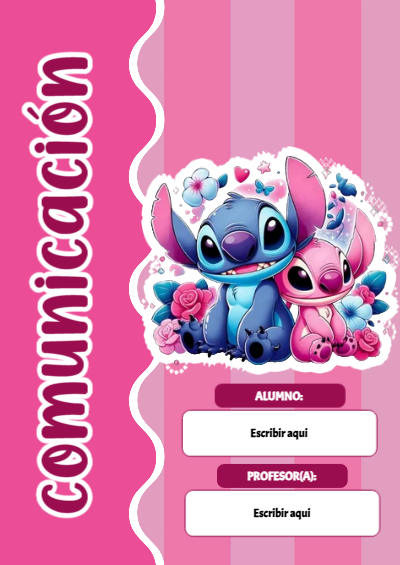 Portada de Portada de Stitch para comunicacion Editable para Imprimir Gratis