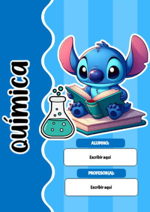 Portada de Portada de Portada de Stitch para quimica Editable para Imprimir Gratis para cuaderno personalizada para imprimir - diseño escolar moderno