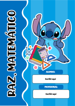 Portada de Portada de Portada de Stitch para raz matematico Editable para Imprimir Gratis para cuaderno con diseño bonito - para todas las edades y grados