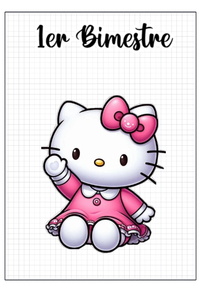 Portada de Primer bimestre con Hello kitty Editable para Imprimir Gratis