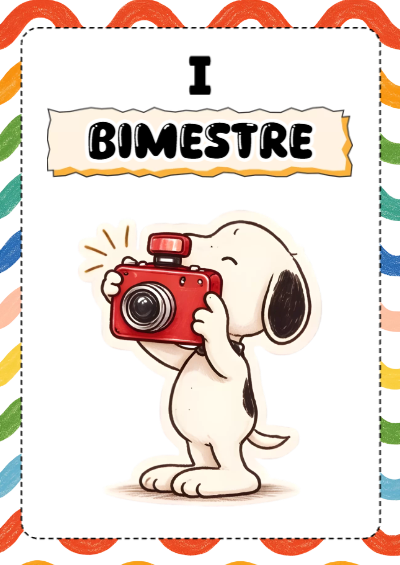 Portada de Primer bimestre con Snoopy Editable para Imprimir Gratis