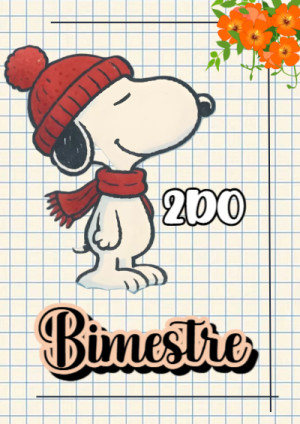 Portada de Portada de SEGUNDO BIMESTRE Editable para Imprimir Gratis para cuaderno para estudiantes - con colores vivos y llamativos