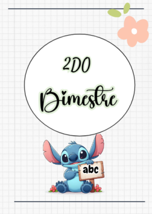 Portada de Portada de segundo bimestre Editable para Imprimir Gratis para cuaderno con diseño escolar - ideal para cuadernos de espiral
