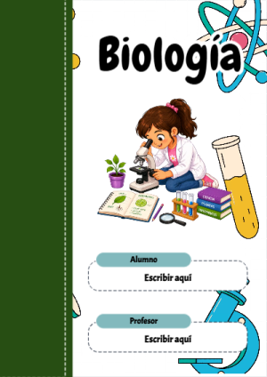 Portada de Primaria - biolgia para cuaderno bonita para imprimir - tendencia educativa 2026