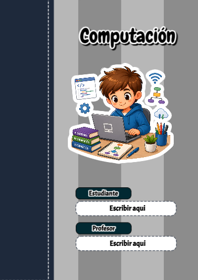 Portada de Computación Editable para Imprimir Gratis