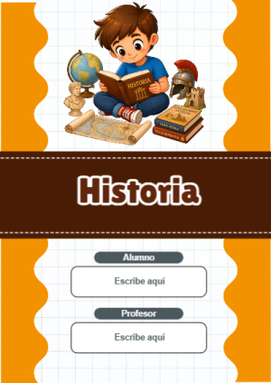 Portada de Primaria - Historia para cuaderno escolar creativa - creación especial de Mini Canva