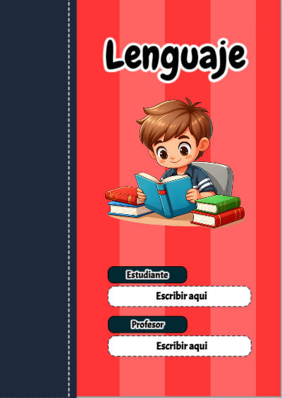 Portada de Lenguaje Editable para Imprimir Gratis