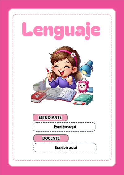 Portada de Lenguaje Editable para Imprimir Gratis