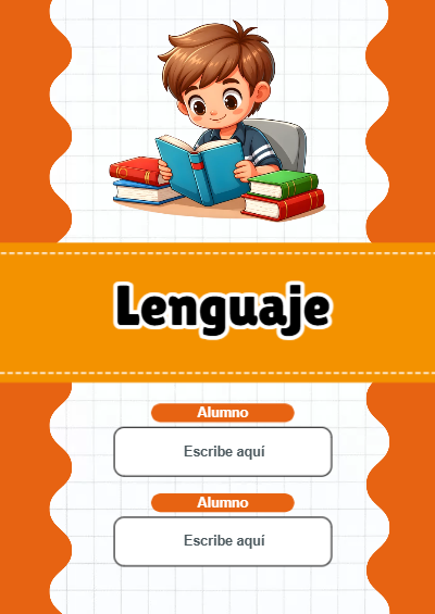 Portada de Lenguaje Editable para Imprimir Gratis