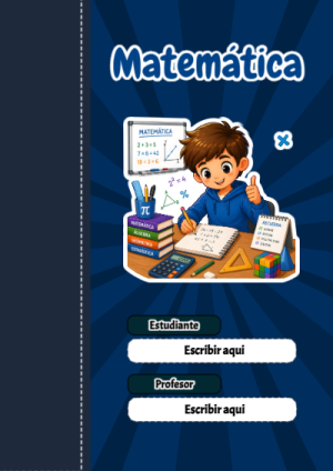 Portada de Primaria - Matematica para cuaderno con estilo infantil - tendencia educativa 2026