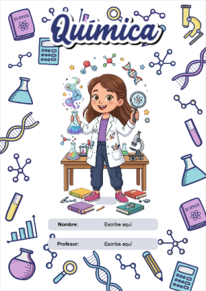 Portada de Primaria - Quimica para cuaderno escolar para imprimir gratis - tendencia educativa 2026