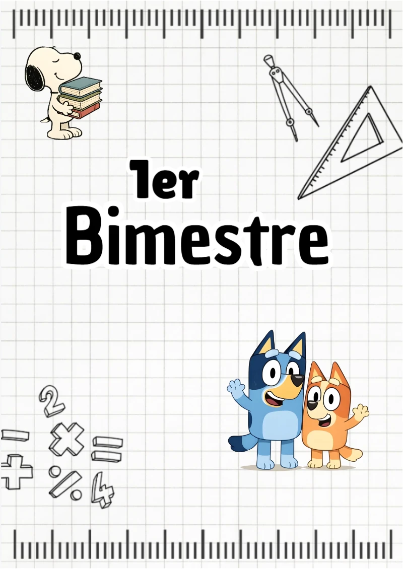 Portada de Primer Bimestre Bluey (Diseño 2) para cuaderno bonita para imprimir - para el regreso a clases