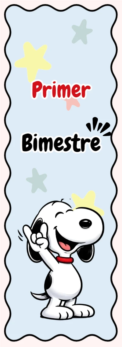 Portada de Primer Bimestre para cuaderno con diseño bonito - para todas las edades y grados