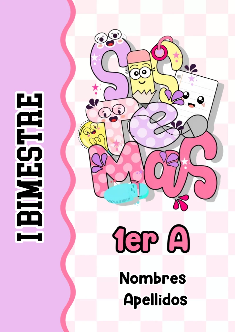 Portada de Primer Bimestre para cuaderno con estilo infantil - para personalizar tus materias
