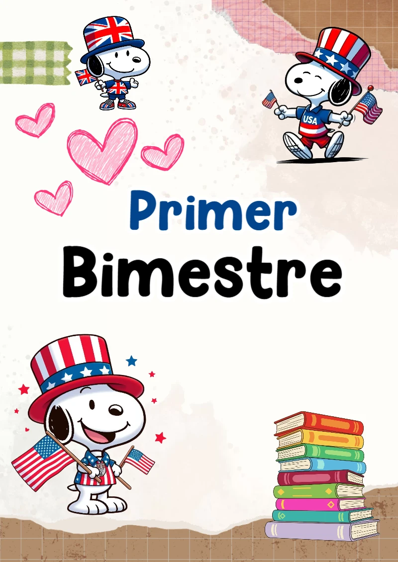 Portada de Primer Bimestre para cuaderno para primaria - diseño exclusivo y original