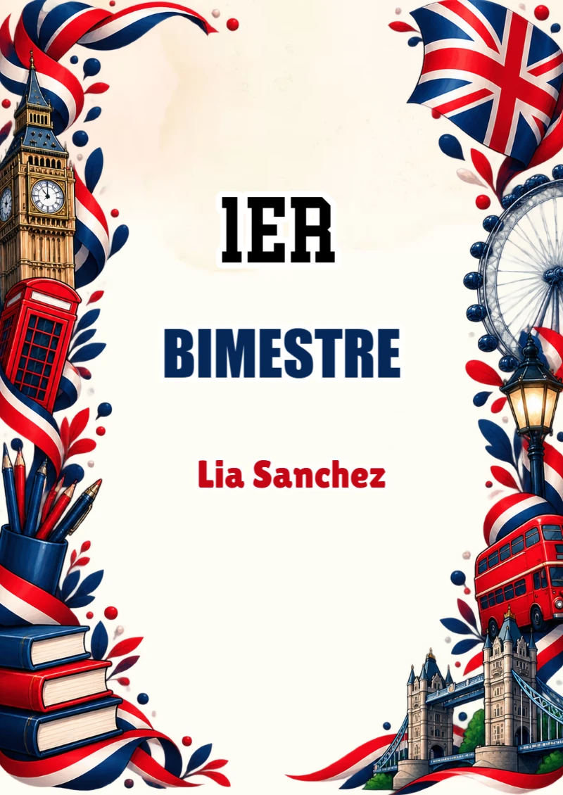Portada de Primer Bimestre para cuaderno colorida y creativa - diseño exclusivo y original