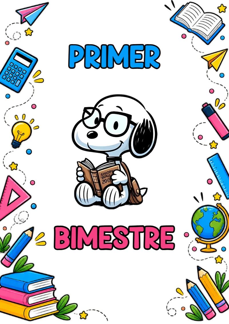 Portada de Primer Bimestre para cuaderno bonita para imprimir - para el regreso a clases