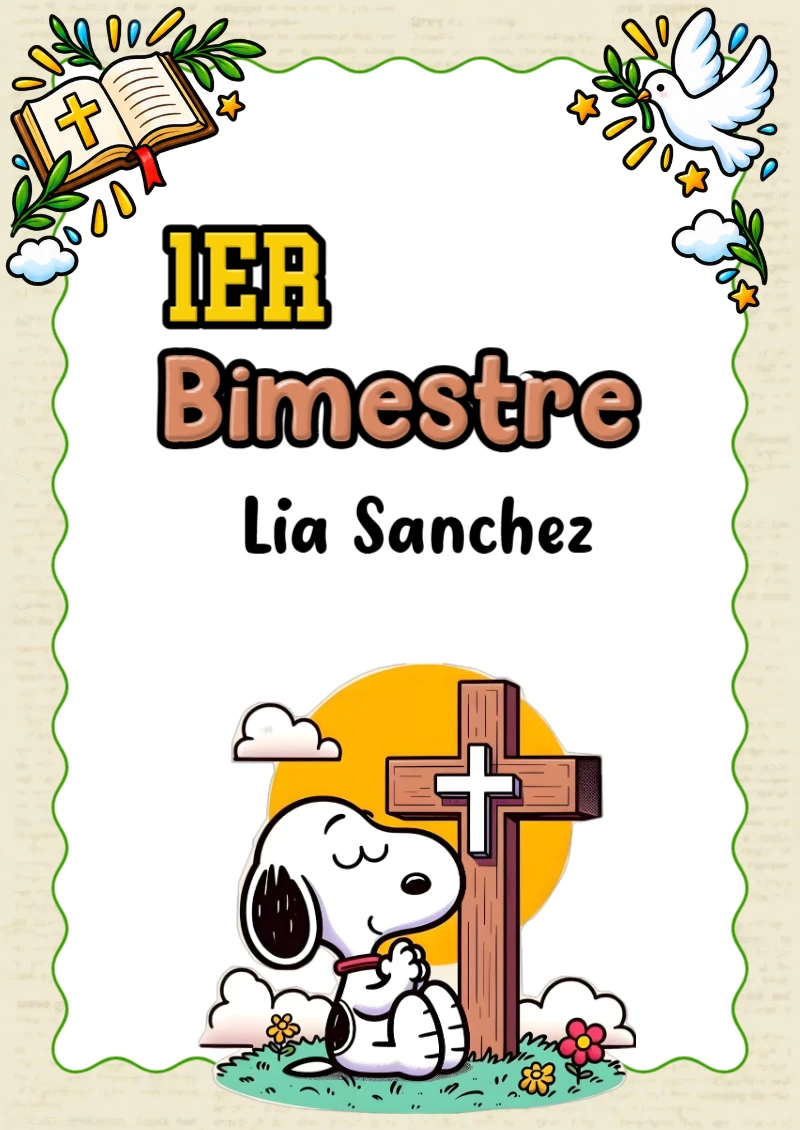 Portada de Primer Bimestre para cuaderno colorida y creativa - para personalizar tus materias