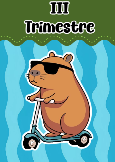 Portada de Primer Trimestre de 1er primer trimestre Capibara Editable para Imprimir Gratis