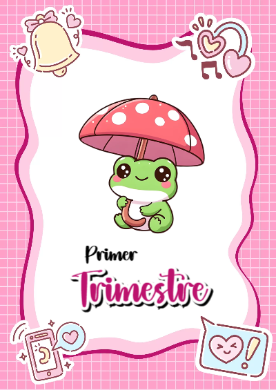 Portada de Primer Trimestre de 1er primer trimestre kawaii Editable para Imprimir Gratis