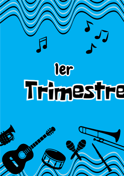 Portada de Primer Trimestre de 1er primer trimestre musica Editable para Imprimir Gratis
