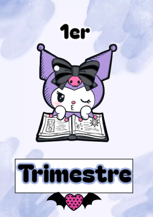 Portada de Primer Trimestre de 1er primer trimestre para cuaderno decorativa y bonita - diseño escolar moderno
