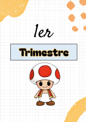 Portada de Primer Trimestre de 1er primer trimestre para cuaderno para niños de primaria - formato digital listo para usar