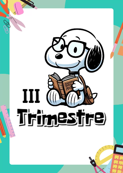 Portada de Primer Trimestre de 1er primer trimestre Snoopy Editable para Imprimir Gratis