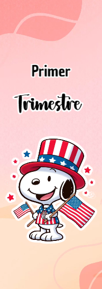 Portada de Primer Trimestre de Primer Trimestre con snoopy Editable para Imprimir Gratis