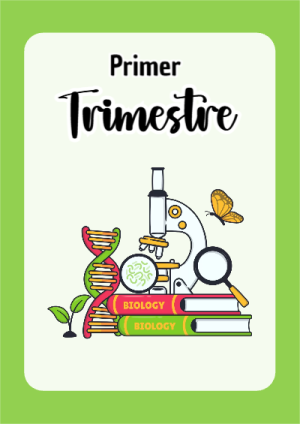 Portada de Primer Trimestre de Primer Trimestre de biologia para cuaderno para primaria - para personalizar tus materias