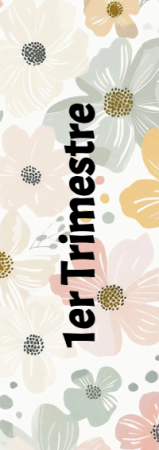 Portada de Primer Trimestre de Primer Trimestre de Flores para cuaderno personalizada para imprimir - disponible para descarga gratuita
